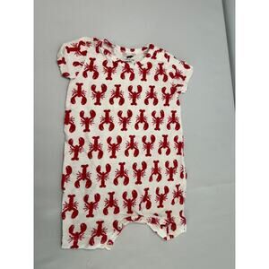 Monica + Andy Baby Lobster Print Romper 12-18M Organic Cotton One Piece